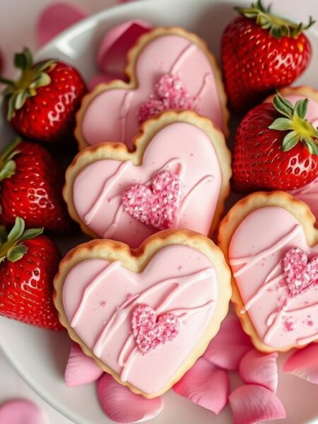 valentine strawberry cookies