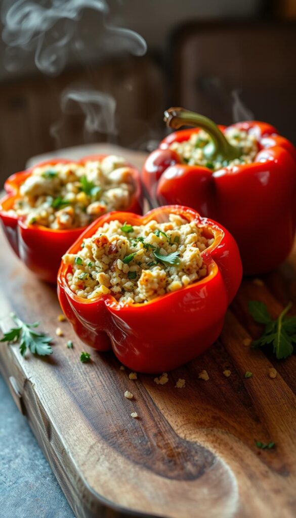 Chicken and Quinoa Stuffed Peppers Chicken and Quinoa Stuffed Peppers