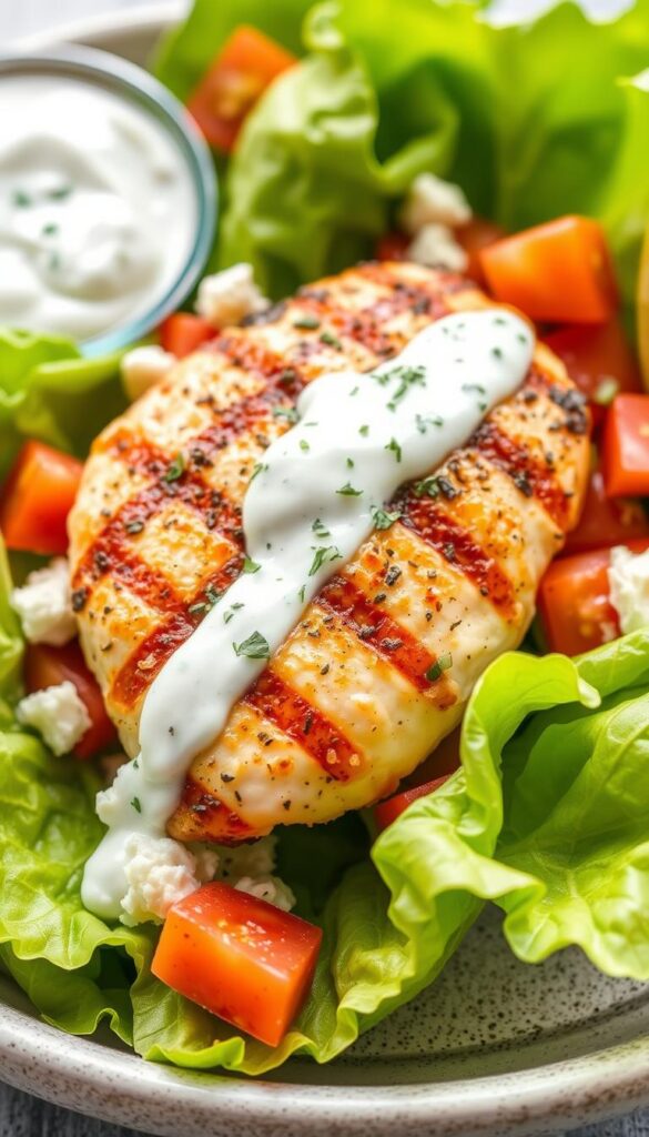 Greek Chicken Lettuce Wraps Greek Chicken Lettuce Wraps