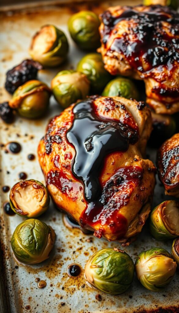 sheet pan balsamic chicken with Brussels sprouts sheet pan balsamic chicken with Brussels sprouts